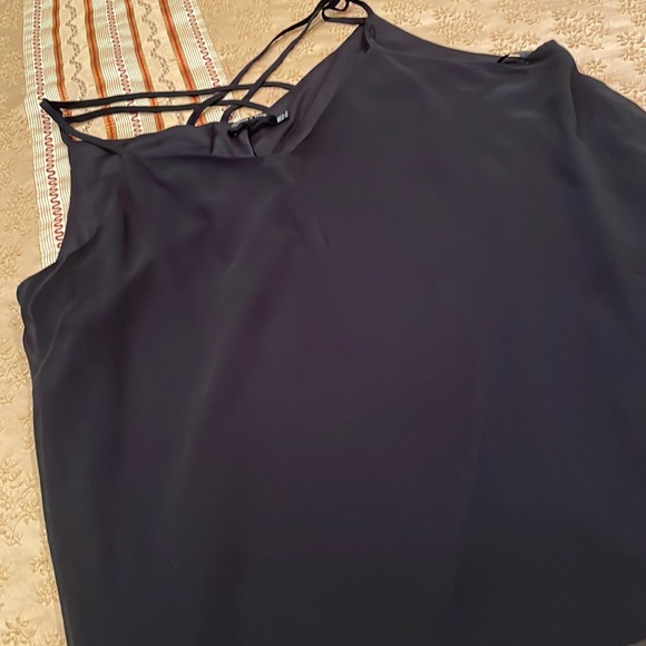 Doe & Rae cami, black, sheer overlay, straps, polyester, 2XL - Picture 1 of 8